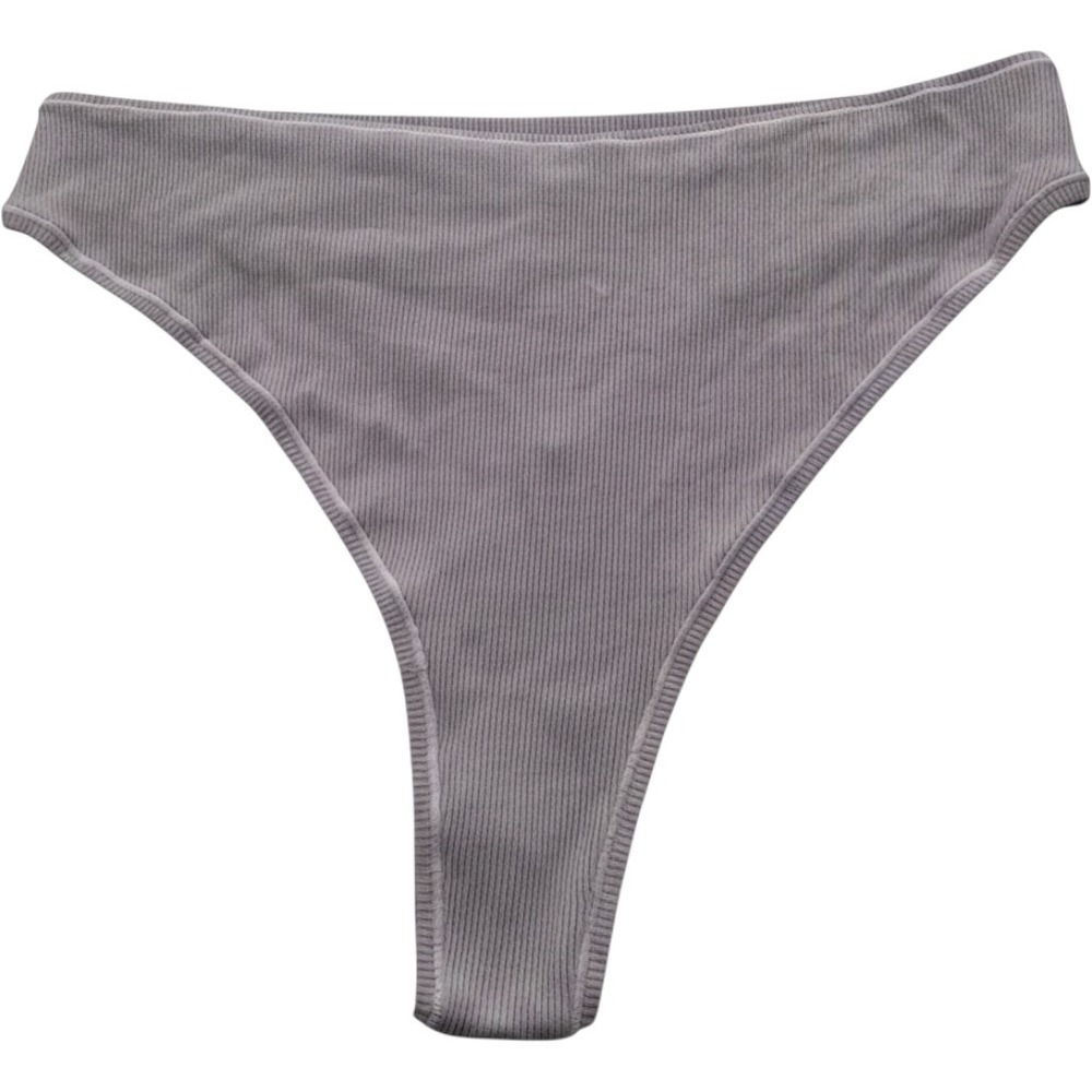 SKIMS Cotton Rib Thong Lavender Purple High Rise Ribbed Panty NWT 4X
